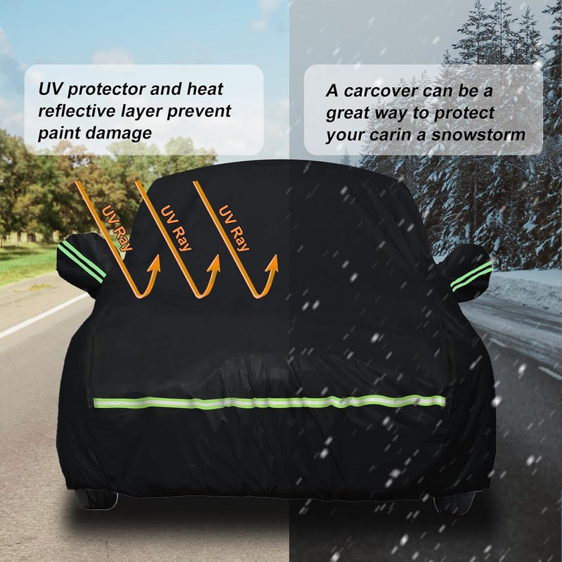 ATBKJ Waterproof Car Covers Fit for 2020-2024 Land Rover Defender 90 2-Door (Black) Custom Heavy Duty Waterproof All Weather Protection Outdoor - Image 5